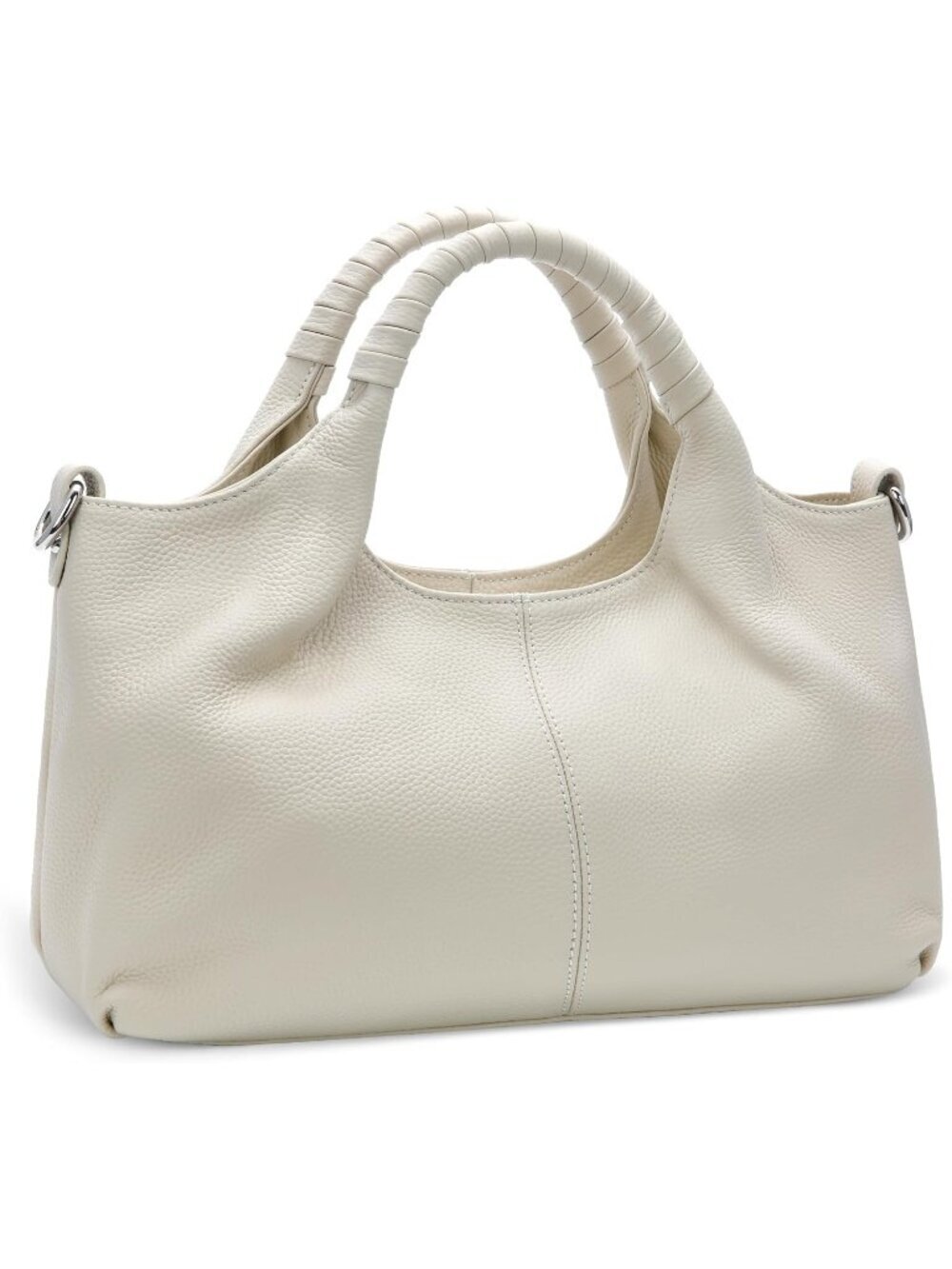 Women's Beige Genuine Leather Shoulder Satchel Designer Crossbody Hobo Bags